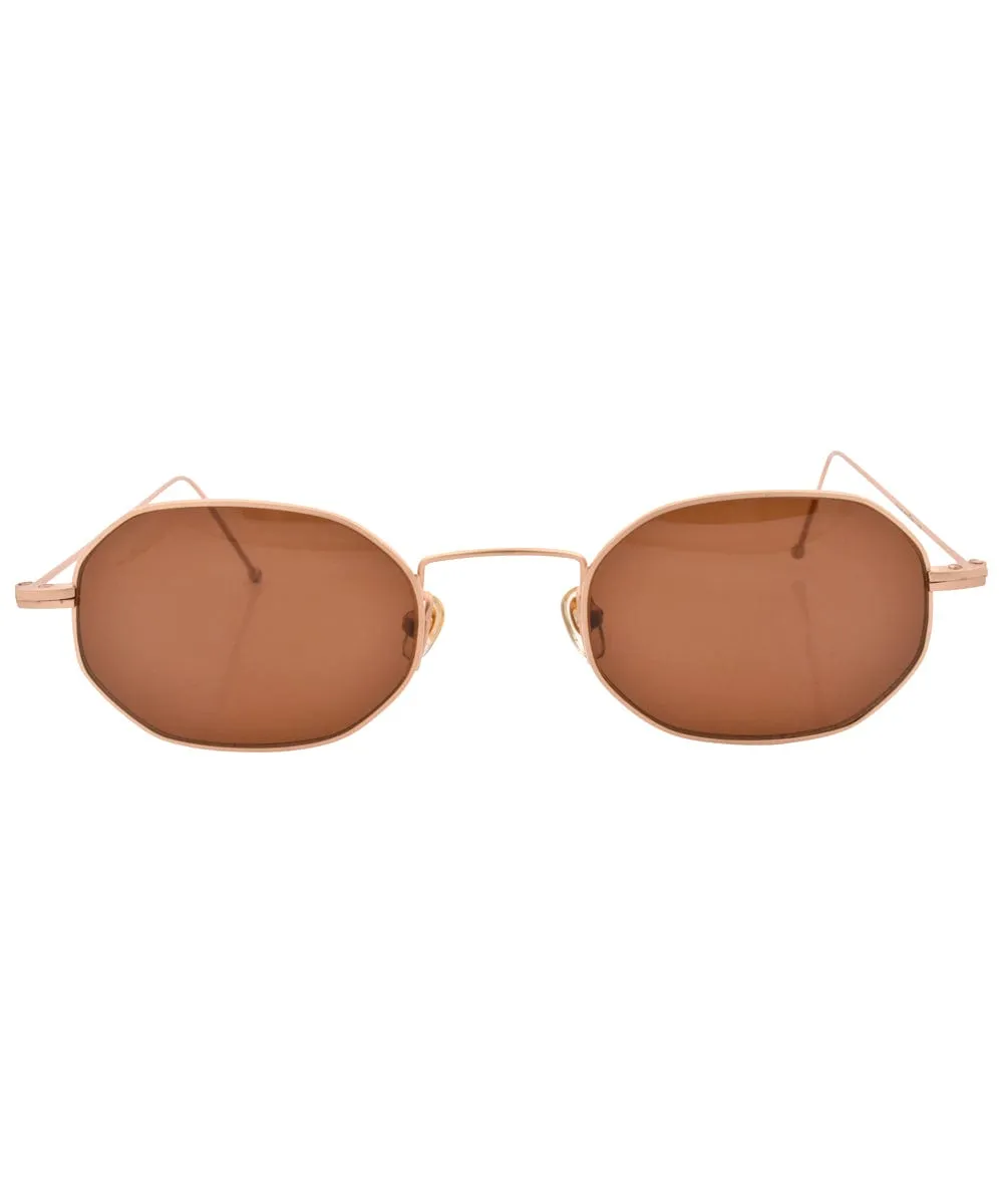 PLUMA Gold Oval Sunglasses sold by Giant Vintage product image thumbnail 3
