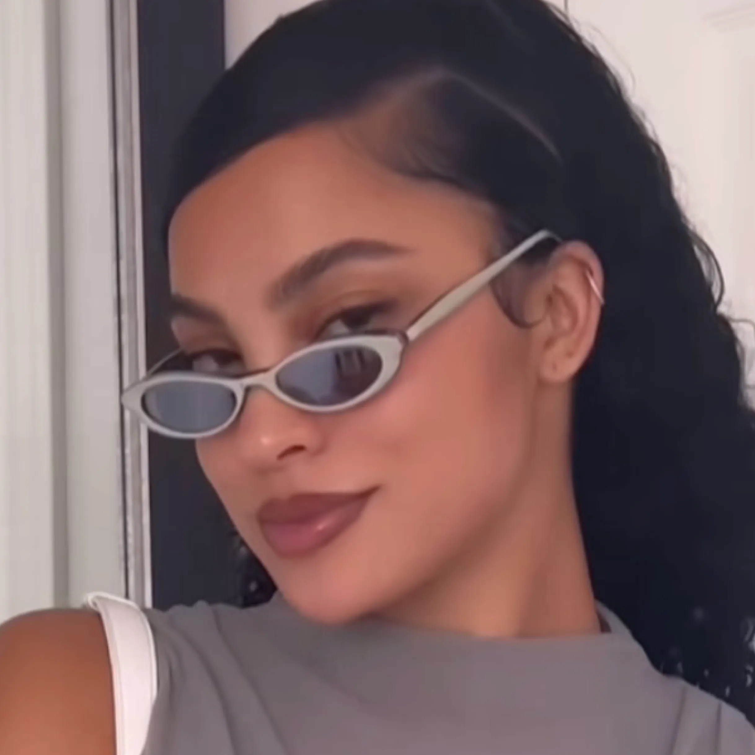 TALLY White-Black Cat-Eye Sunglasses sold by Giant Vintage product image thumbnail 2