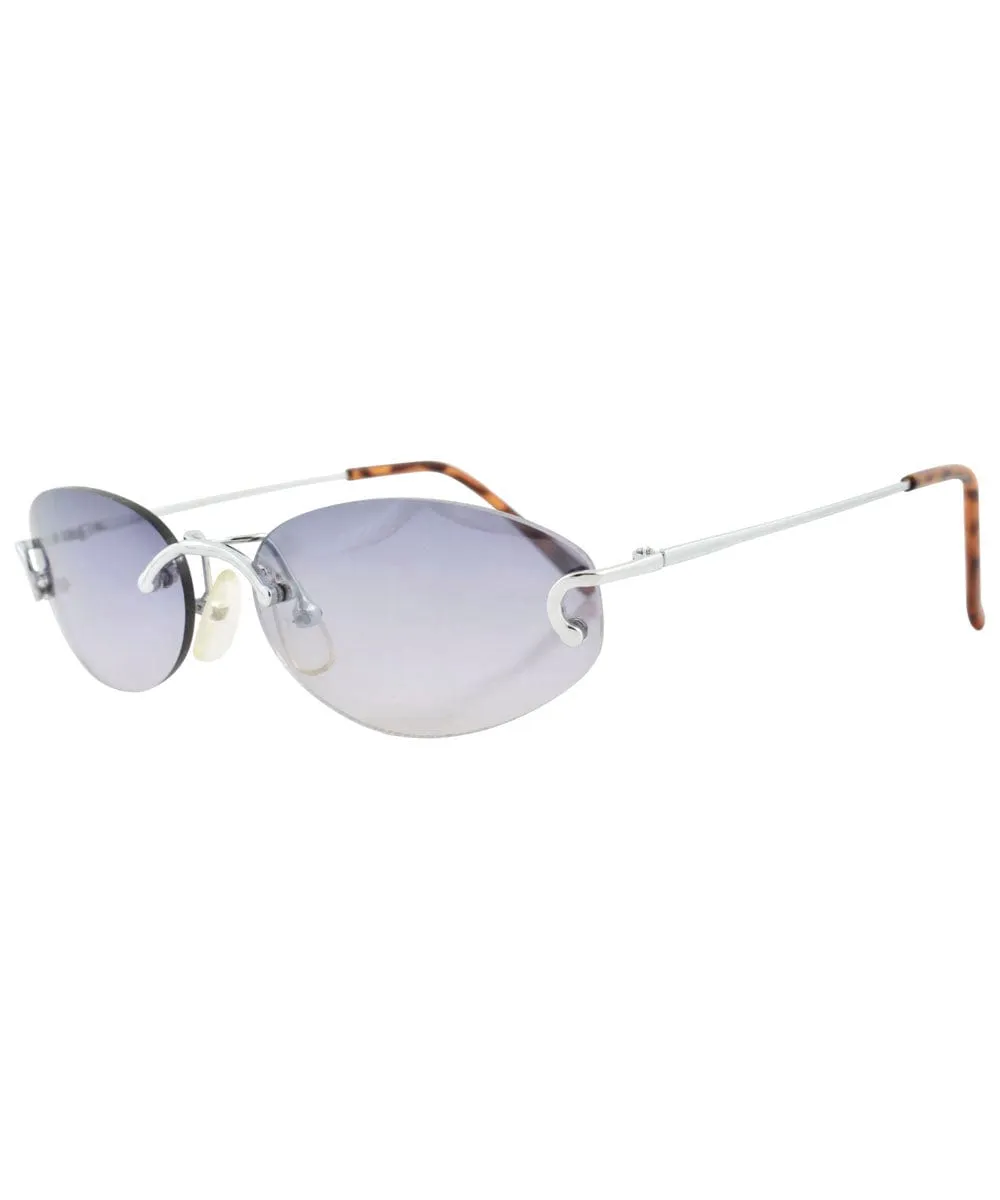 SERAPHIC Silver/Smoke Rimless Sunglasses sold by Giant Vintage product image thumbnail 2