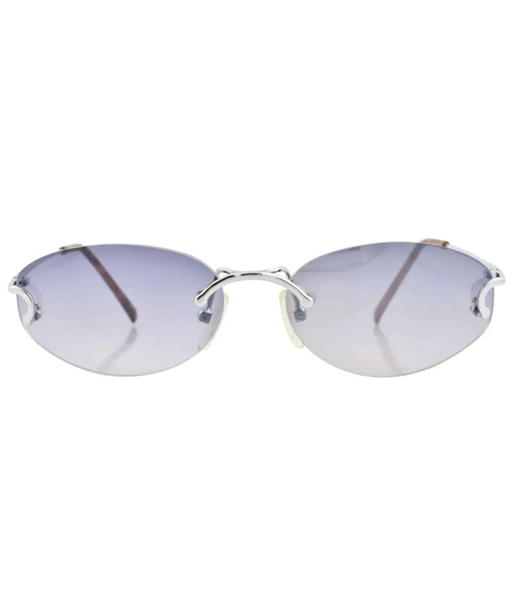 SERAPHIC Silver/Smoke Rimless Sunglasses sold by Giant Vintage product image thumbnail 3