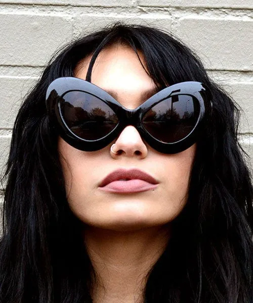 JETZ Black Cat-Eye Sunglasses sold by Giant Vintage product image thumbnail 3