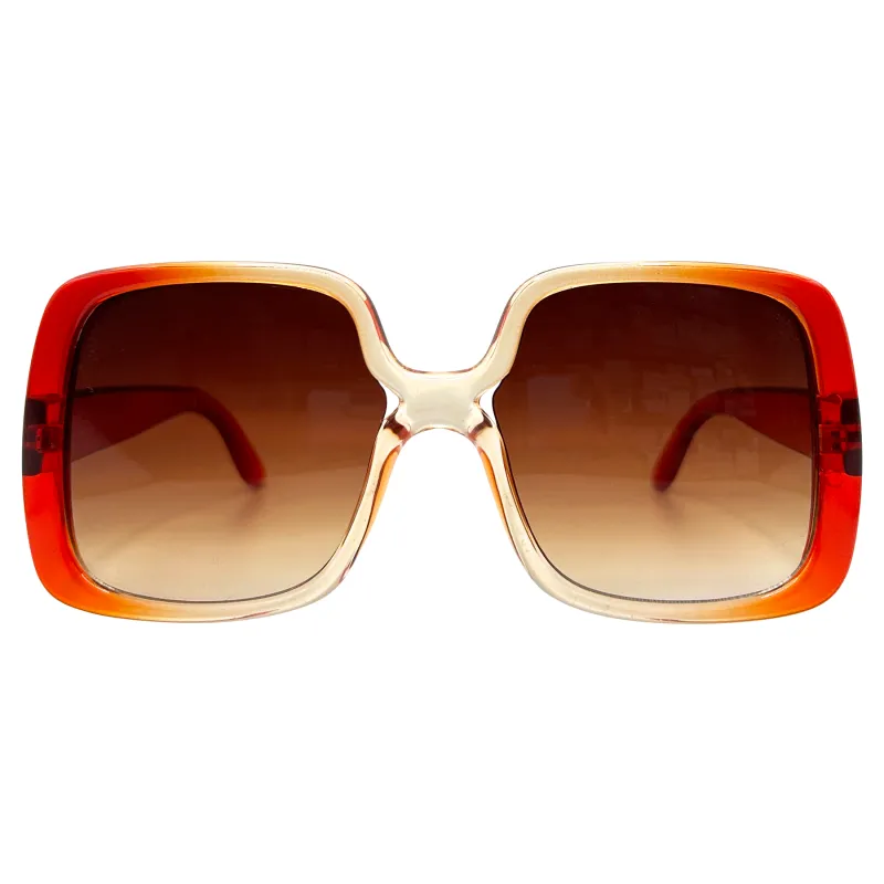 JOJO Orange/Amber Oversized Sunglasses sold by Giant Vintage