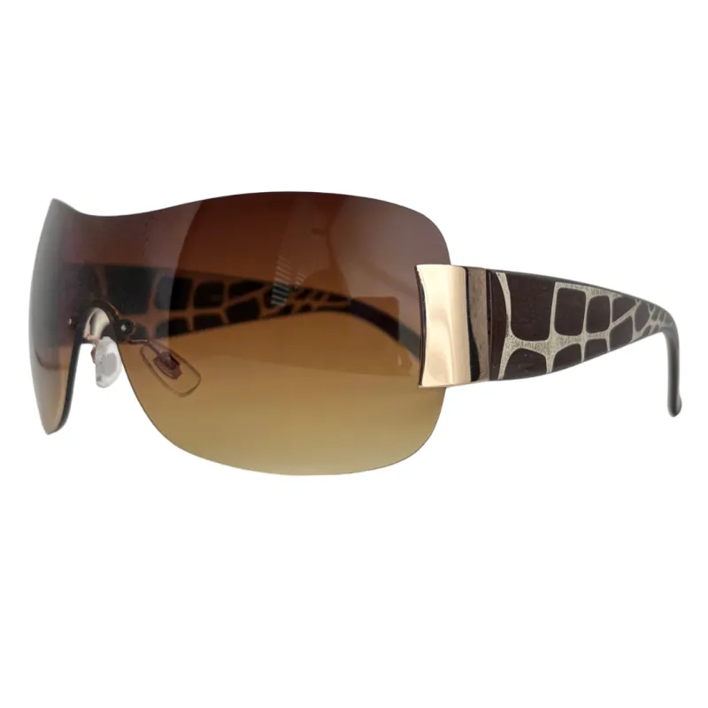 NASTY Rimless Y2K Shield Sunglasses sold by Giant Vintage