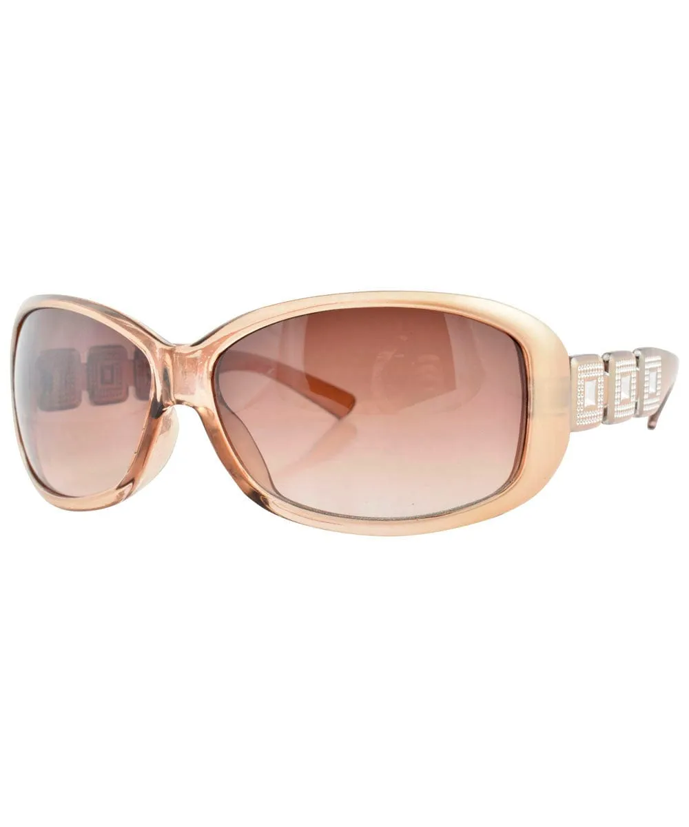 CHRISTIE Tan Fashion-Forward Y2K Sunglasses sold by Giant Vintage product image thumbnail 2