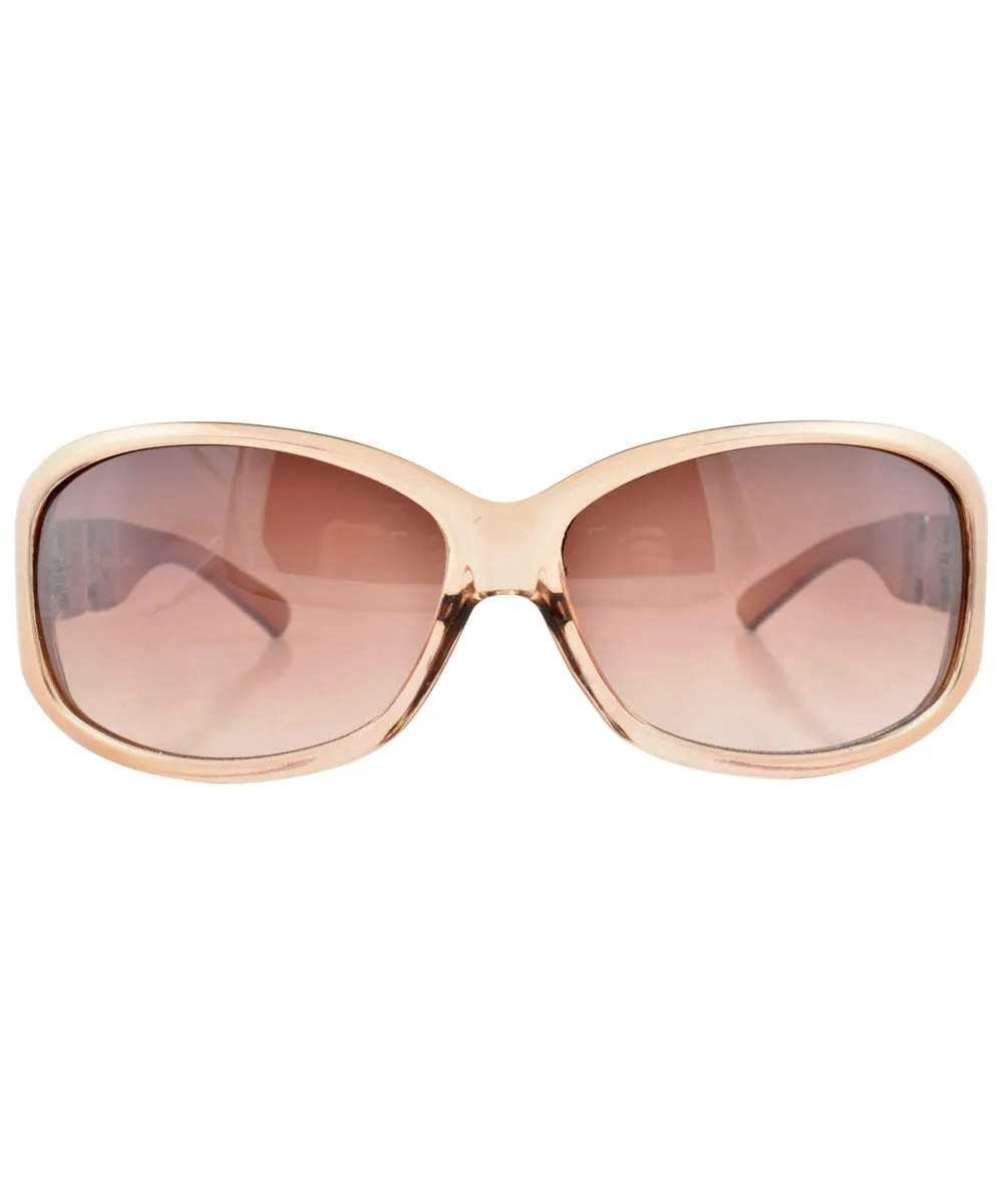 CHRISTIE Tan Fashion-Forward Y2K Sunglasses sold by Giant Vintage product image thumbnail 3