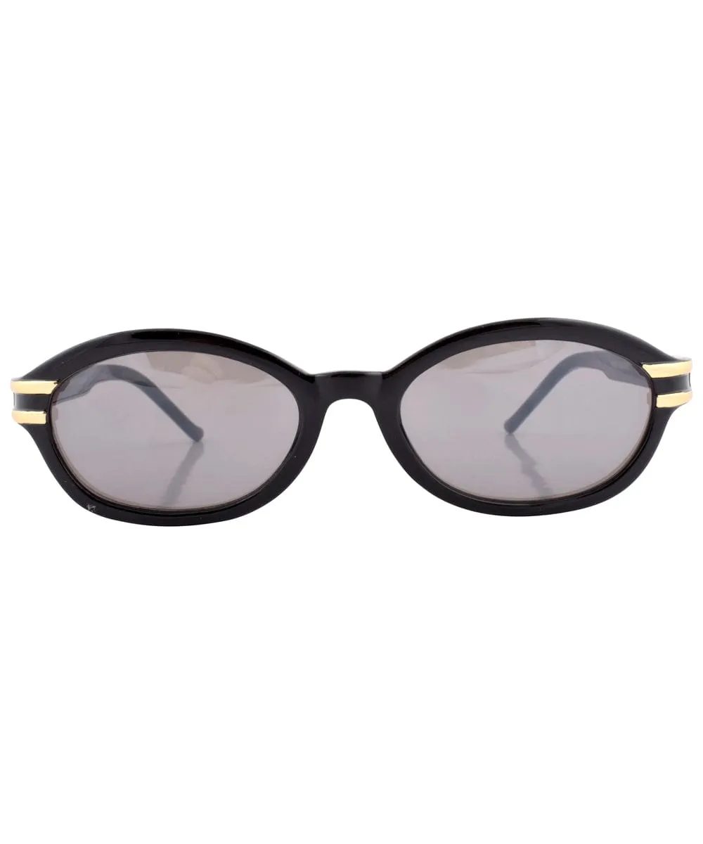 MELLIE Black Oval Sunglasses sold by Giant Vintage product image thumbnail 3