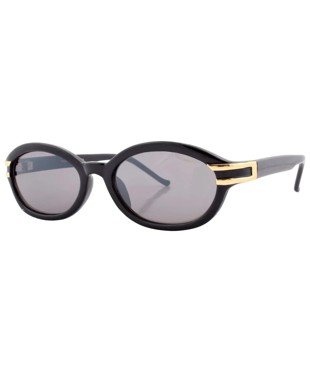 MELLIE Black Oval Sunglasses sold by Giant Vintage product image thumbnail 2