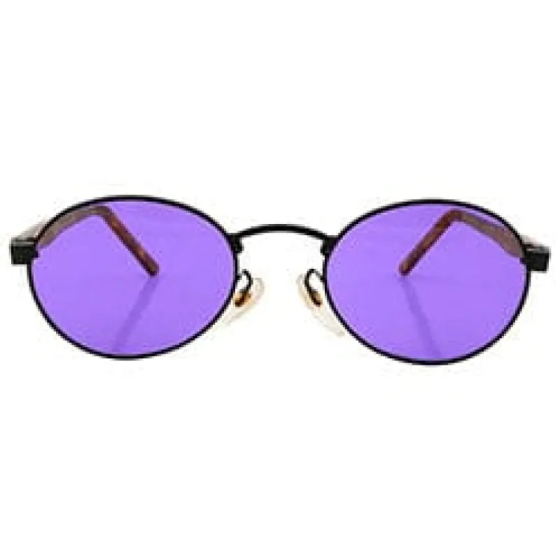 MALLY Purple/Black Oval Sunglasses sold by Giant Vintage