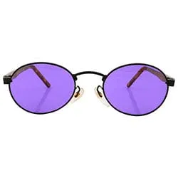 MALLY Purple/Black Oval Sunglasses sold by Giant Vintage