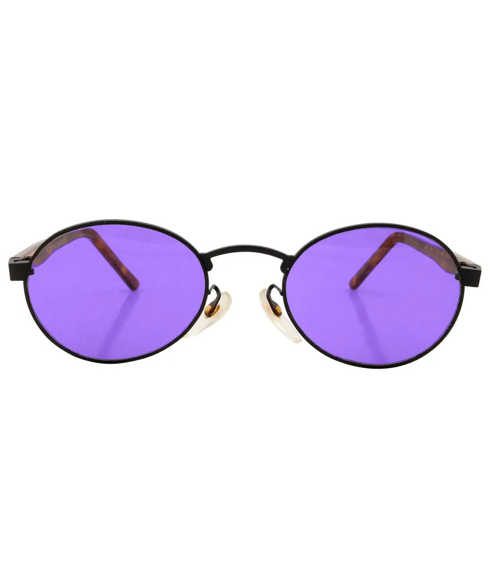 MALLY Purple/Black Oval Sunglasses sold by Giant Vintage product image thumbnail 3