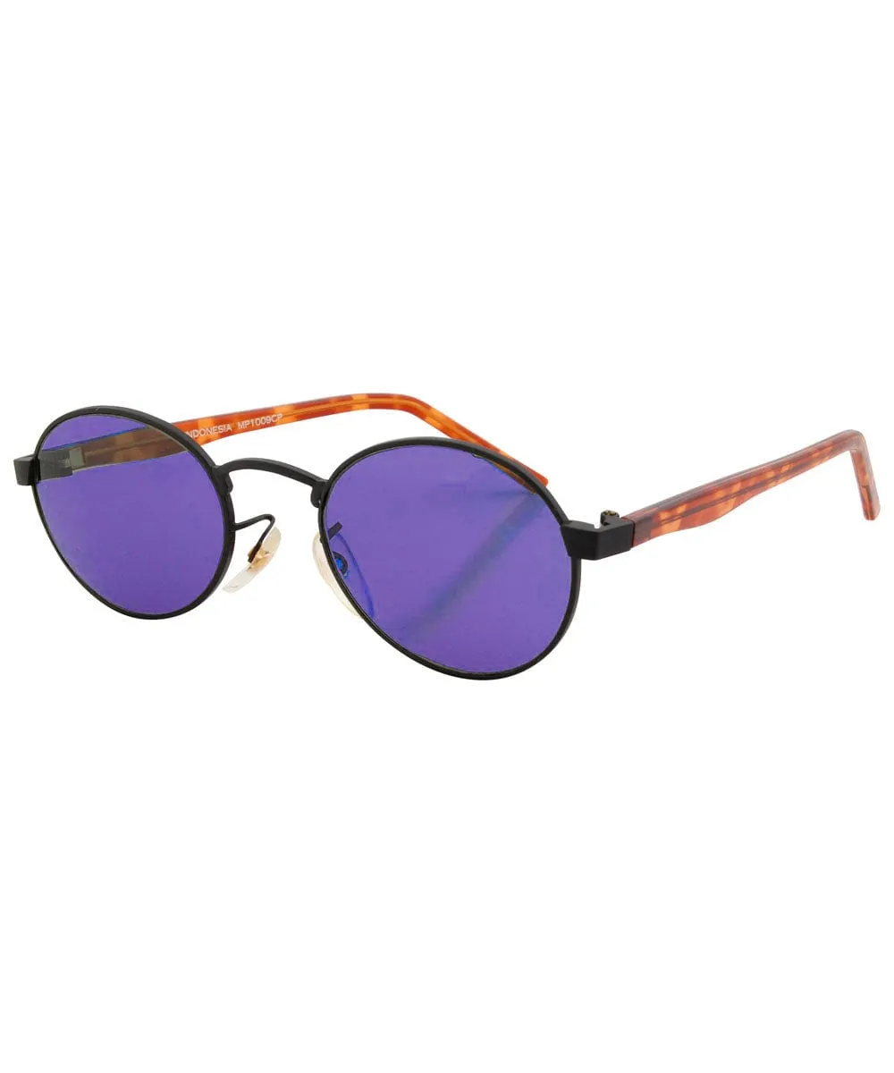 MALLY Purple/Black Oval Sunglasses sold by Giant Vintage product image thumbnail 2