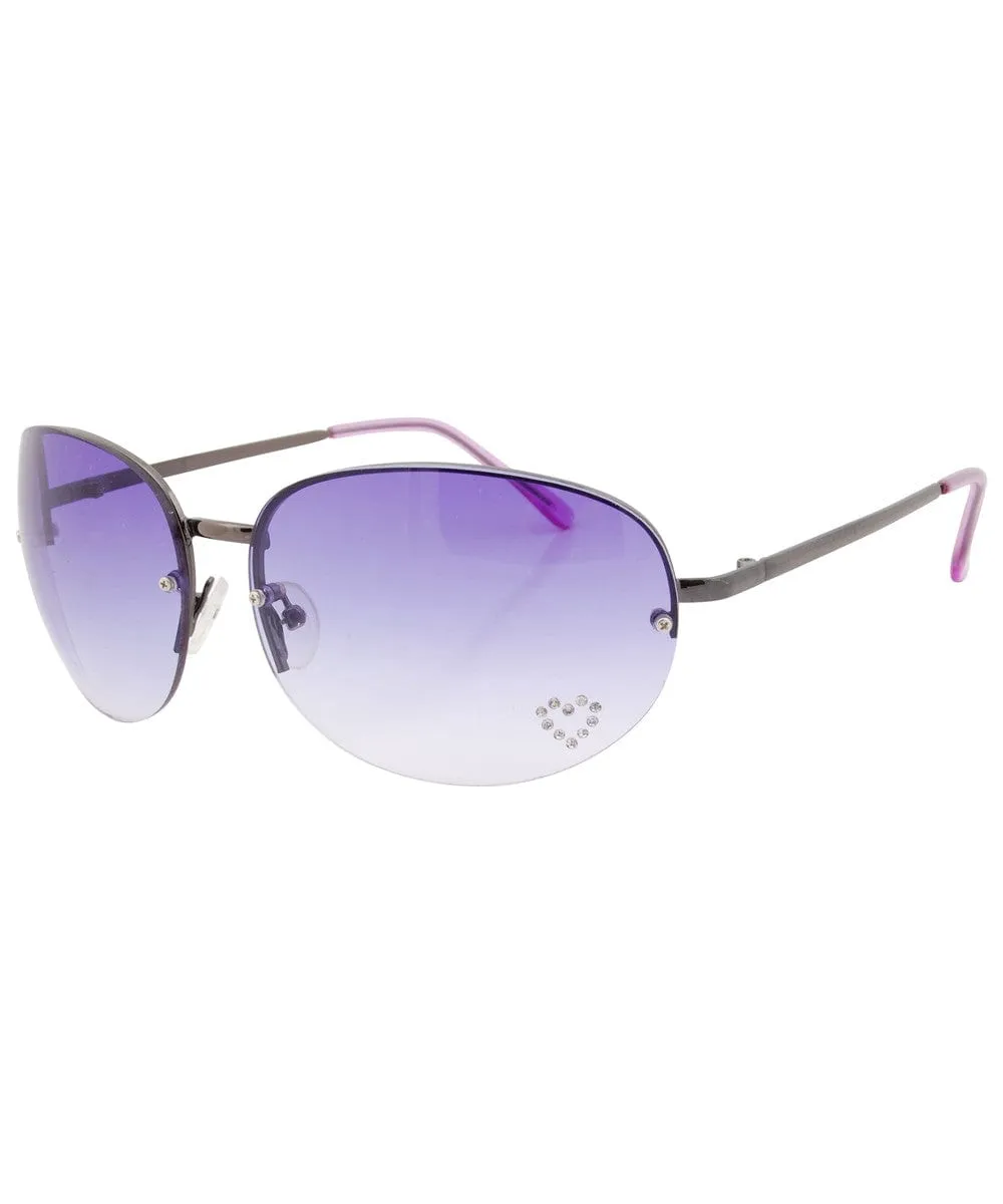 PARIS Purple/Gun Rimless Sunglasses sold by Giant Vintage product image thumbnail 2