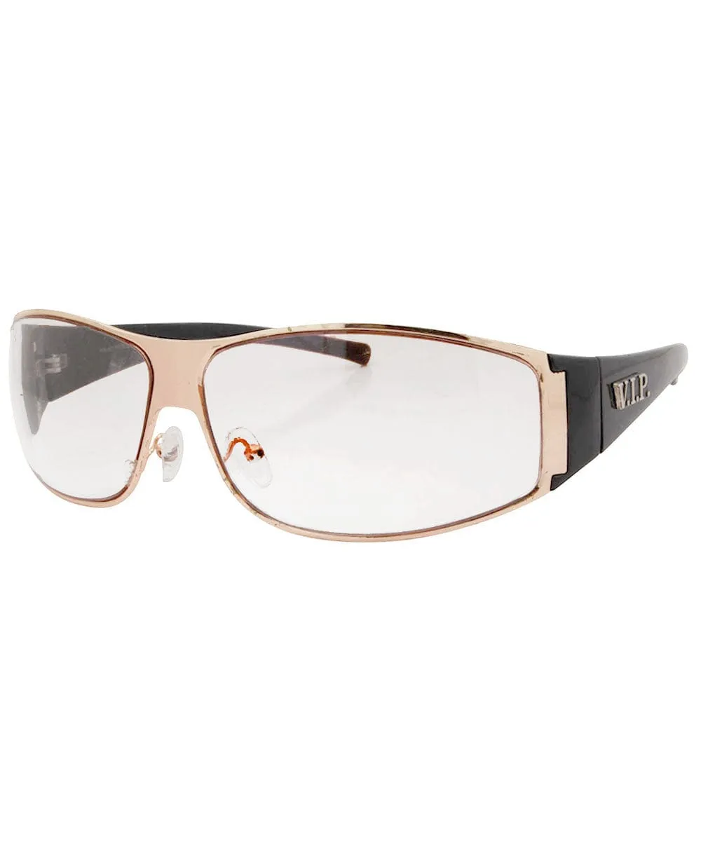 SPANGLISH Gold/Flash Sexy Y2K Wrap Sunglasses sold by Giant Vintage product image thumbnail 3