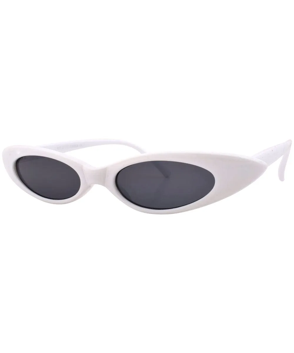 CAROLINA White/Super Dark Slim Cat-Eye Sunglasses sold by Giant Vintage product image thumbnail 2