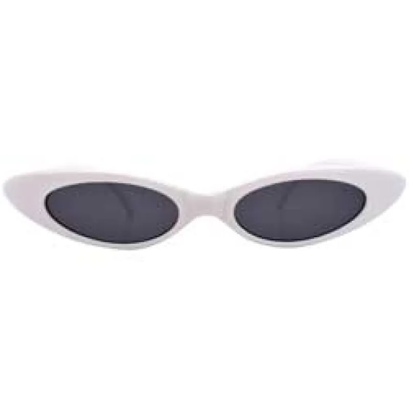 CAROLINA White/Super Dark Slim Cat-Eye Sunglasses sold by Giant Vintage