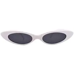 CAROLINA White/Super Dark Slim Cat-Eye Sunglasses sold by Giant Vintage
