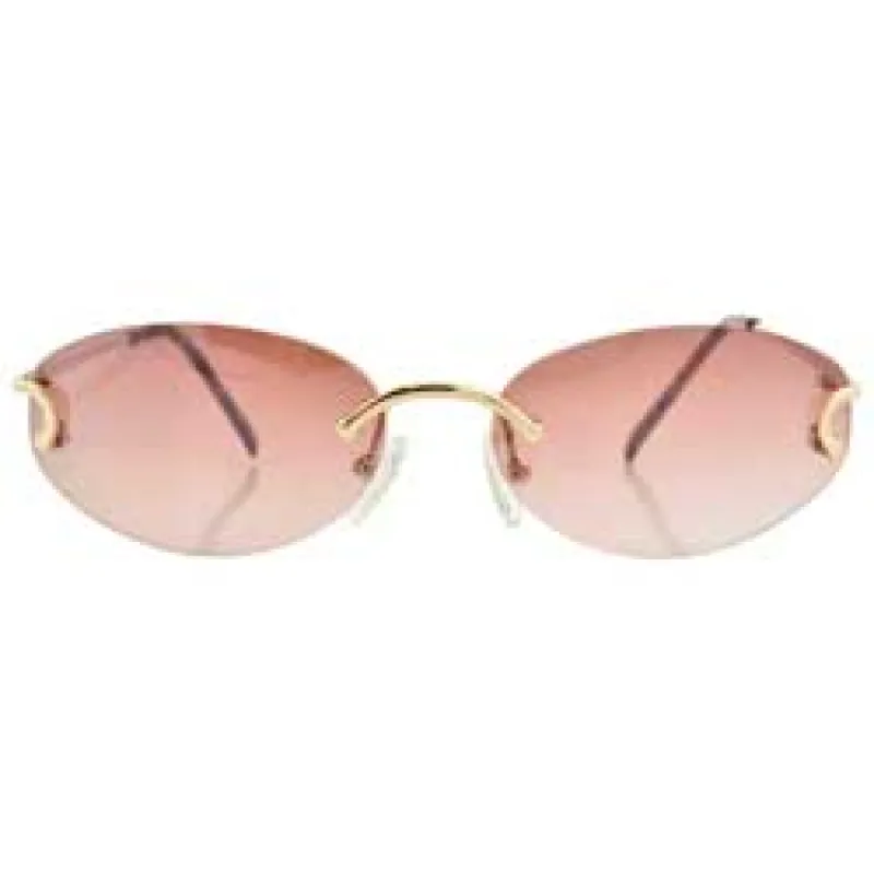 SERAPHIC Gold/Brown Rimless Sunglasses sold by Giant Vintage