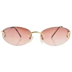 SERAPHIC Gold/Brown Rimless Sunglasses sold by Giant Vintage