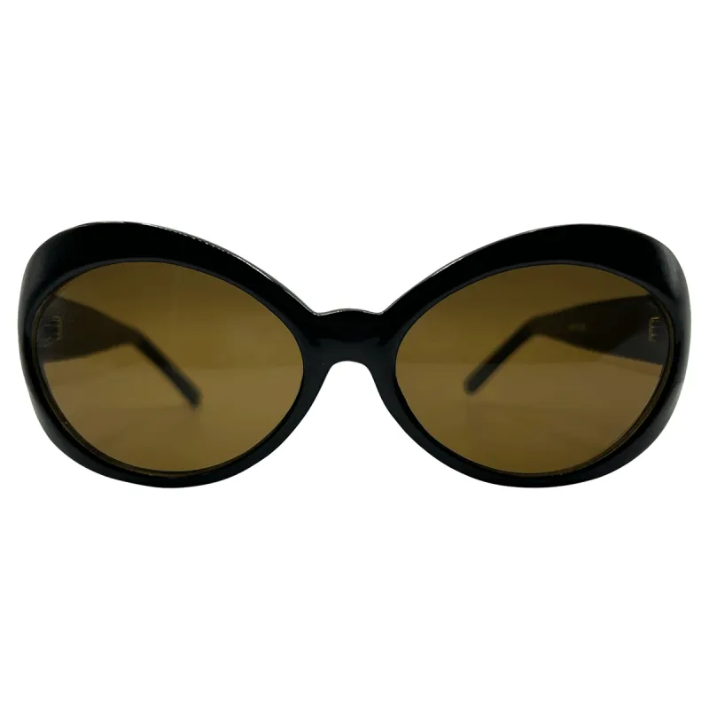 FUTUREFOX Black/Brown Bug-Eye Sunglasses sold by Giant Vintage