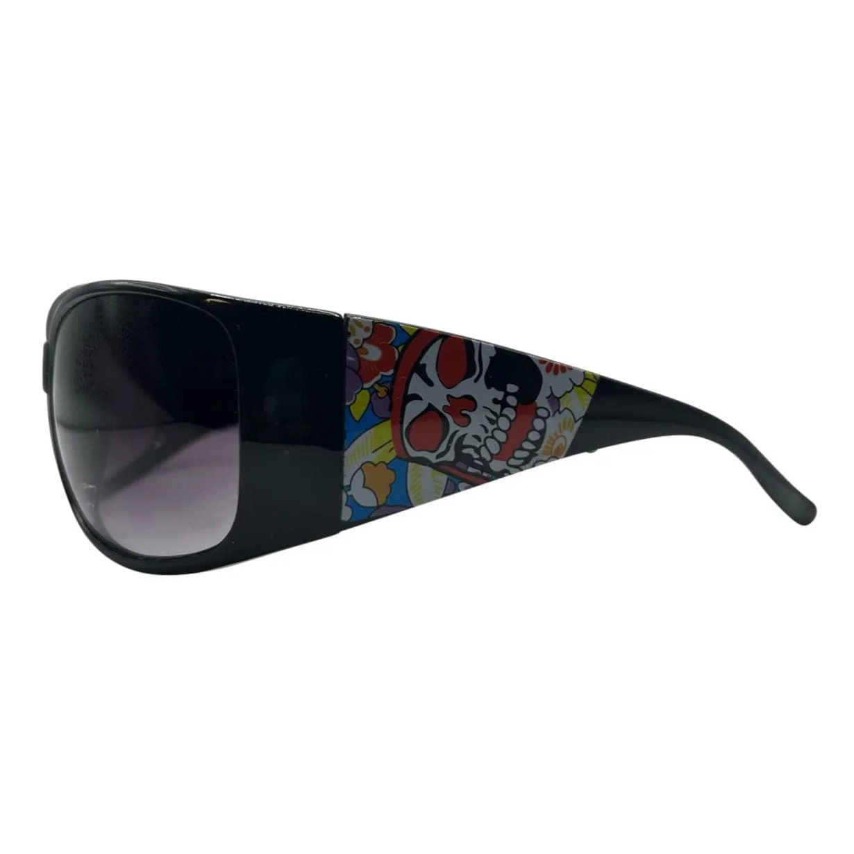 TATU Sporty Y2K Tattoo Art Sunglasses: Black Skull sold by Giant Vintage