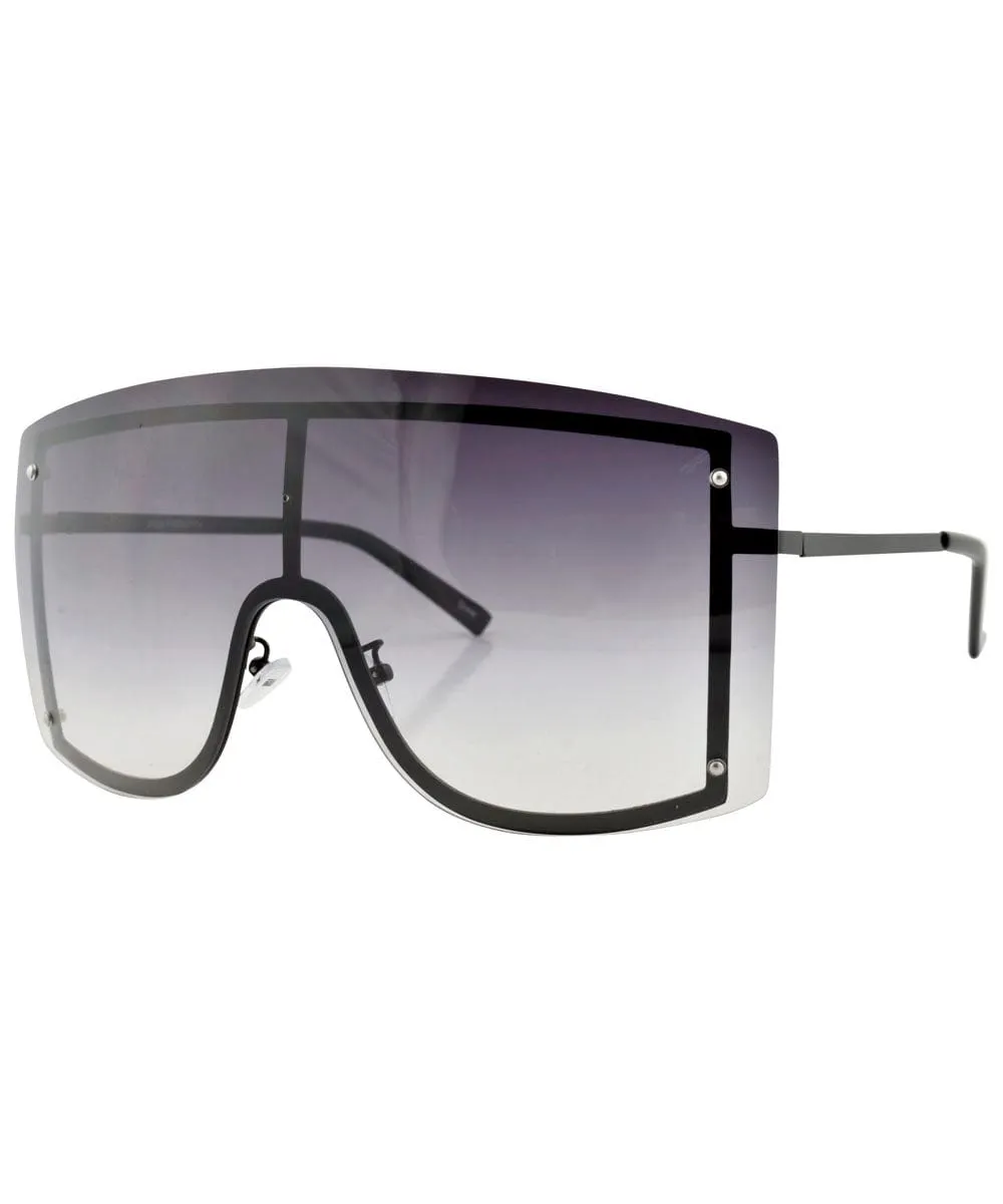 LUXE DELUX Black/Smoke Oversized Sunglasses sold by Giant Vintage product image thumbnail 2