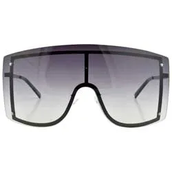 LUXE DELUX Black/Smoke Oversized Sunglasses sold by Giant Vintage