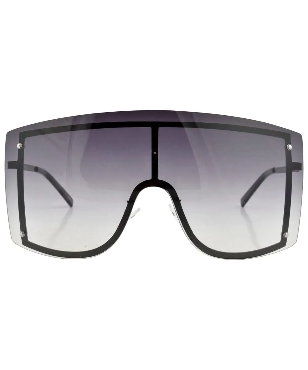LUXE DELUX Black/Smoke Oversized Sunglasses sold by Giant Vintage product image thumbnail 3