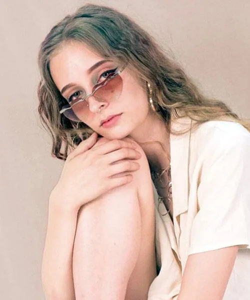 ADORE Brown Rimless Sunglasses sold by Giant Vintage product image thumbnail 3