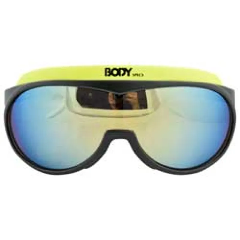 BODY SPECS Yellow Shield Sunglasses sold by Giant Vintage