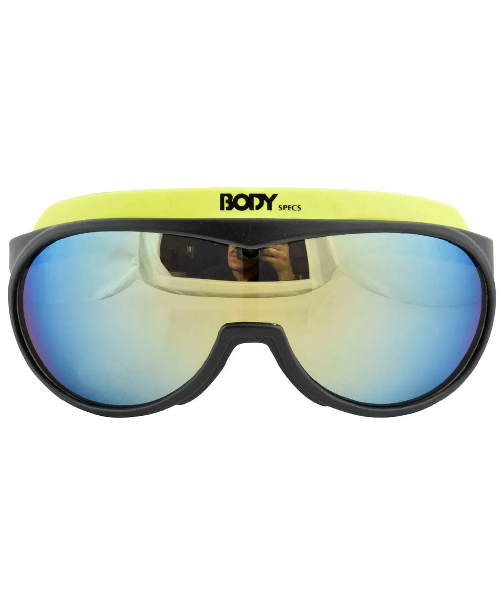 BODY SPECS Yellow Shield Sunglasses sold by Giant Vintage product image thumbnail 3