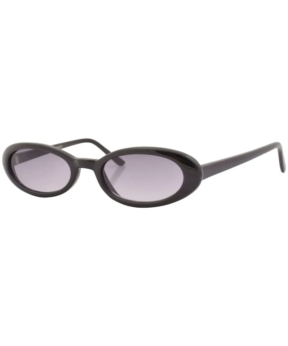 CHIKLET Black/Smoke Oval Sunglasses sold by Giant Vintage product image thumbnail 2