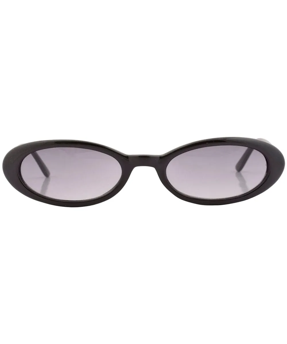 CHIKLET Black/Smoke Oval Sunglasses sold by Giant Vintage product image thumbnail 3