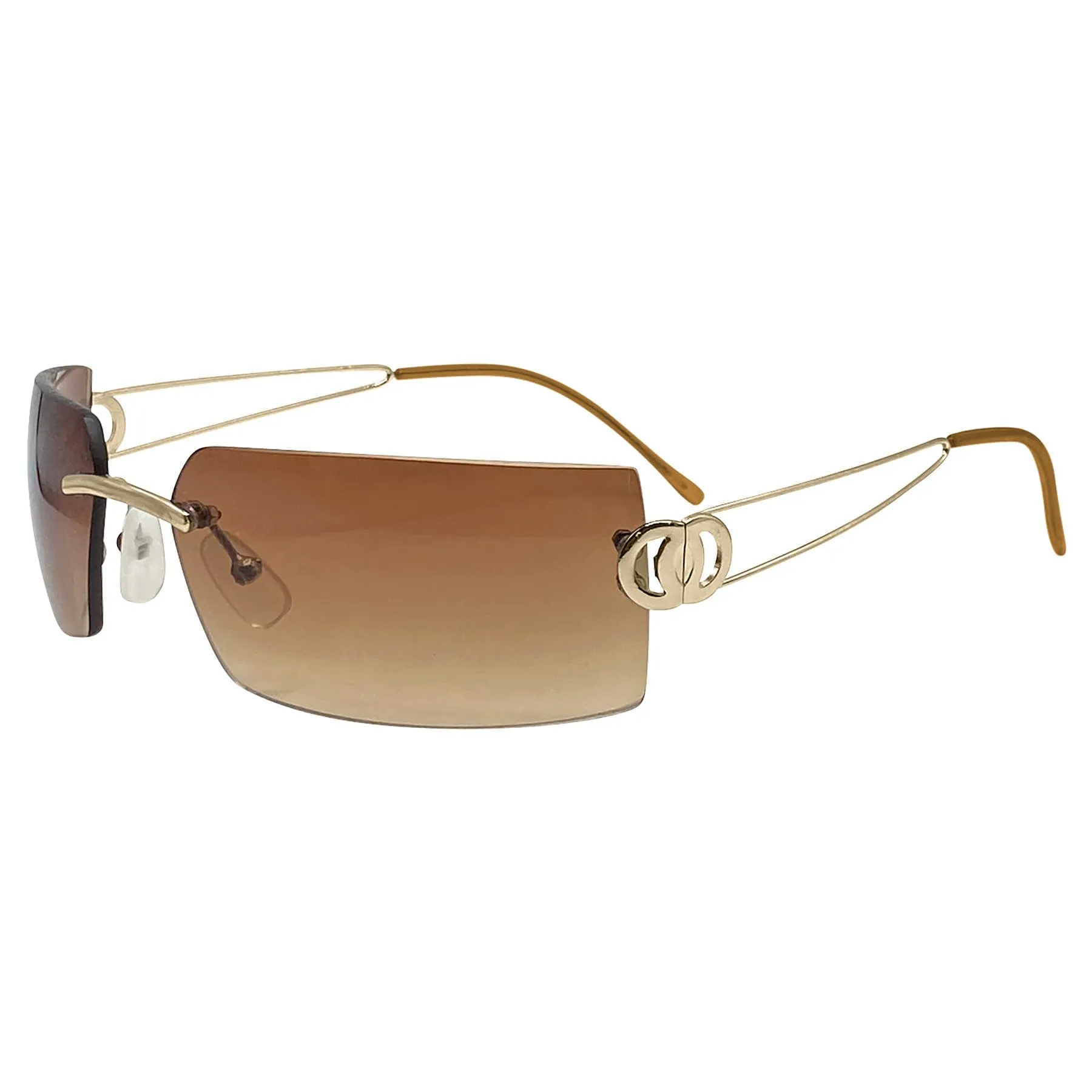 CONFESS Rimless Y2K Sunglasses sold by Giant Vintage product image thumbnail 2