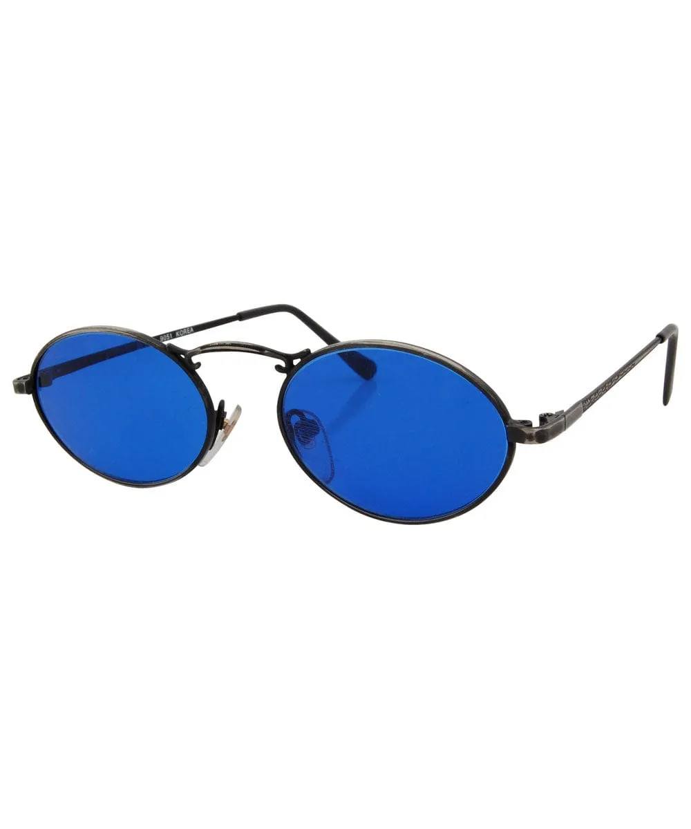 CLOVER Blue/Black Oval Sunglasses sold by Giant Vintage product image thumbnail 2