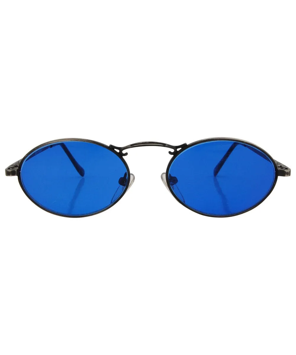 CLOVER Blue/Black Oval Sunglasses sold by Giant Vintage product image thumbnail 3