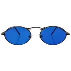 CLOVER Blue/Black Oval Sunglasses sold by Giant Vintage