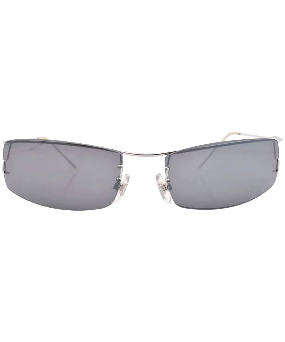 SLICKTATOR Silver/Smoke Rimless Sunglasses sold by Giant Vintage product image thumbnail 3