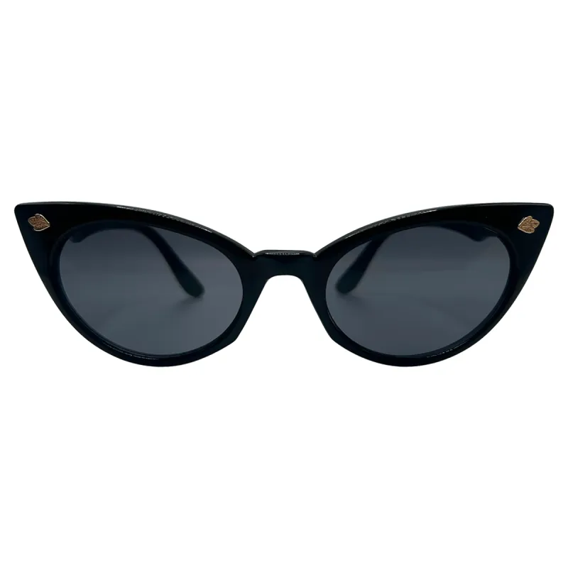 PEPS Gloss Black Cat-Eye Sunglasses sold by Giant Vintage