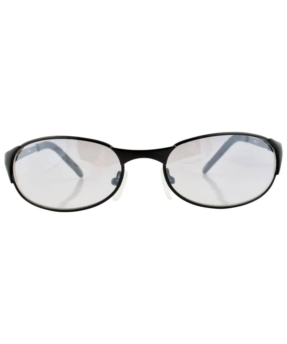 LULING Black/Flash Oval Sunglasses sold by Giant Vintage product image thumbnail 3