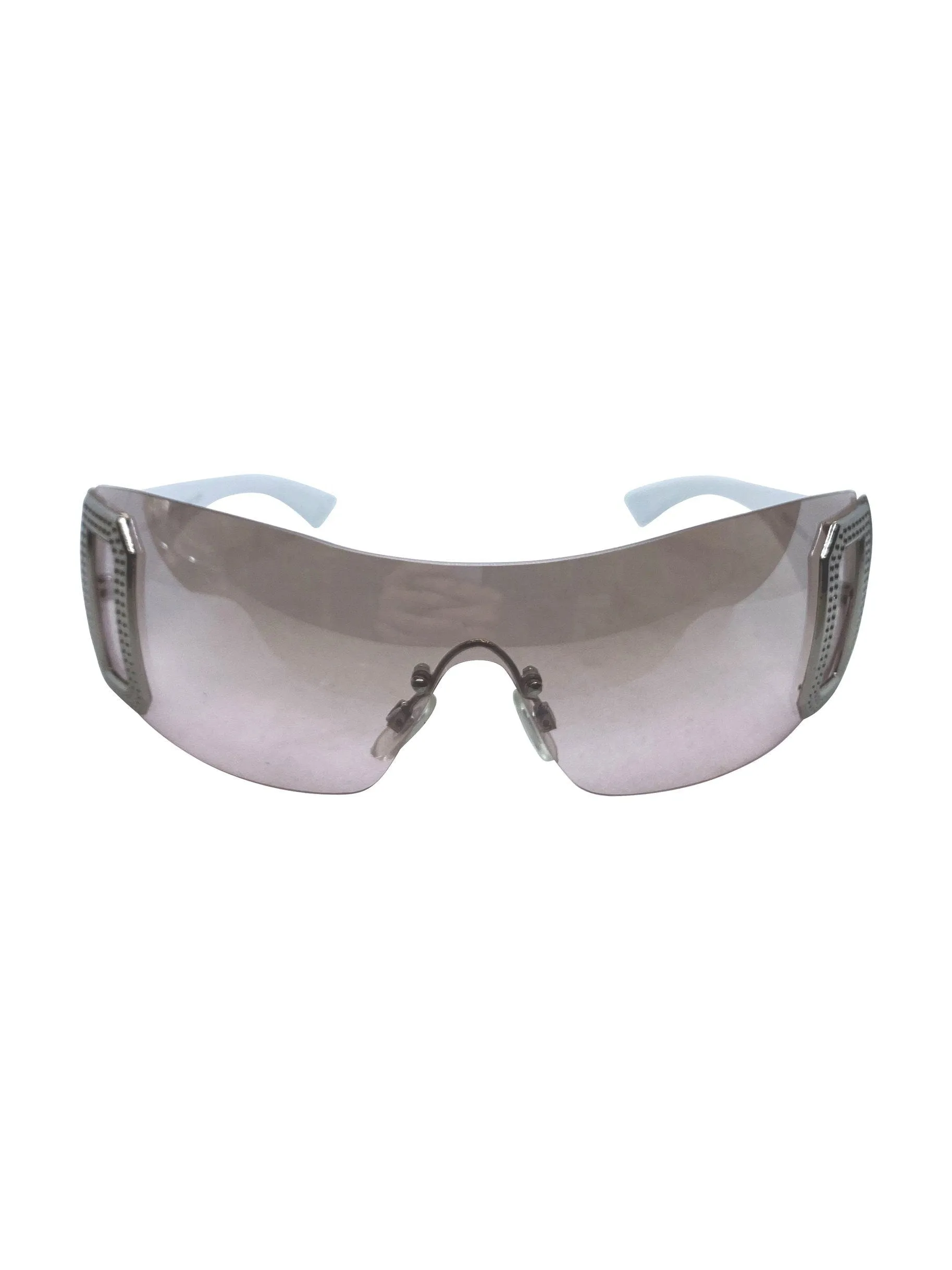 GHOSTED Pink Rimless Shield Sunglasses sold by Giant Vintage product image thumbnail 2