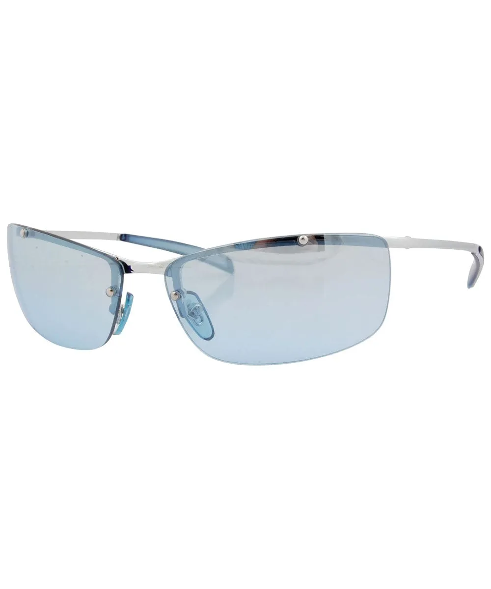 MOZAMBIQUE Flash Blue Rimless Sunglasses sold by Giant Vintage product image thumbnail 2