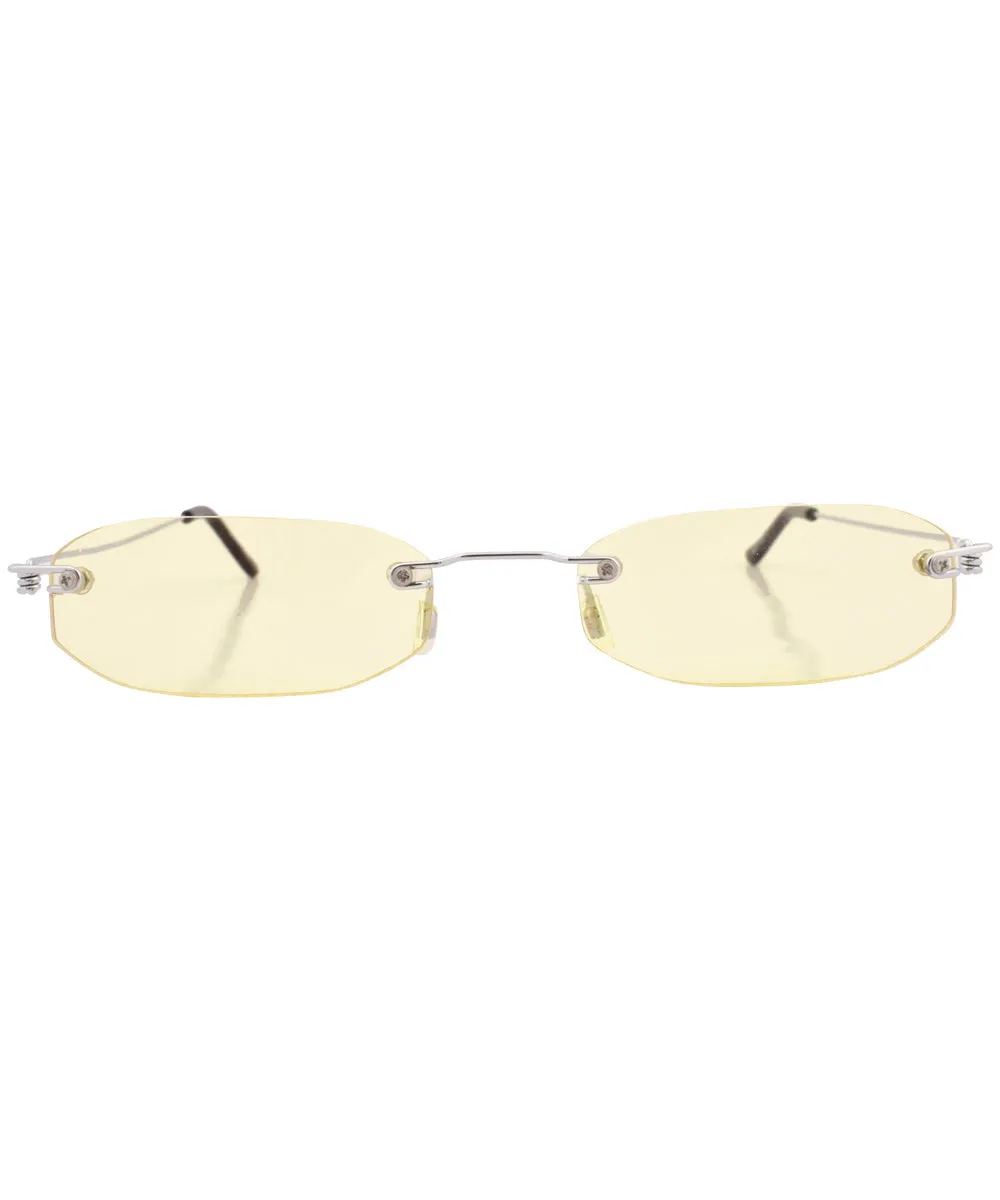MONSTER Yellow Micro Rimless Sunglasses sold by Giant Vintage product image thumbnail 3