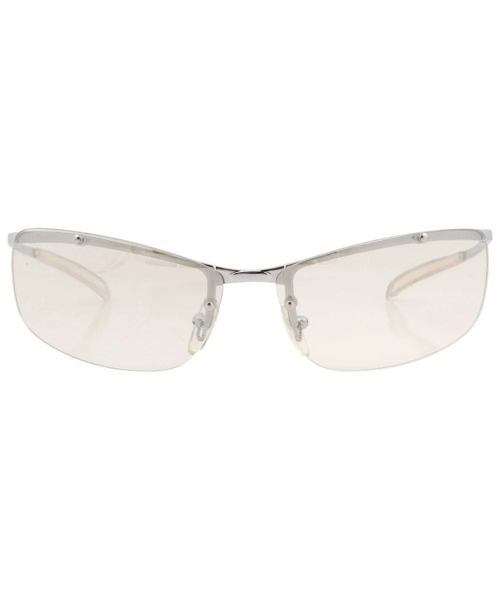 MOZAMBIQUE Clear Flash Rimless Sunglasses sold by Giant Vintage product image thumbnail 2