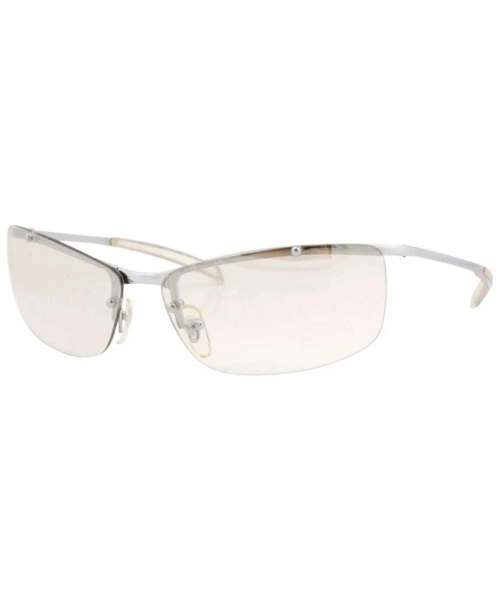 MOZAMBIQUE Clear Flash Rimless Sunglasses sold by Giant Vintage