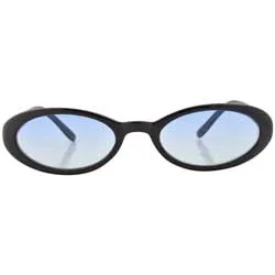 CHIKLET Black/Aqua Oval Sunglasses sold by Giant Vintage