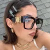 MS.FRIZZLE Clear Chunky Square Glasses sold by Giant Vintage