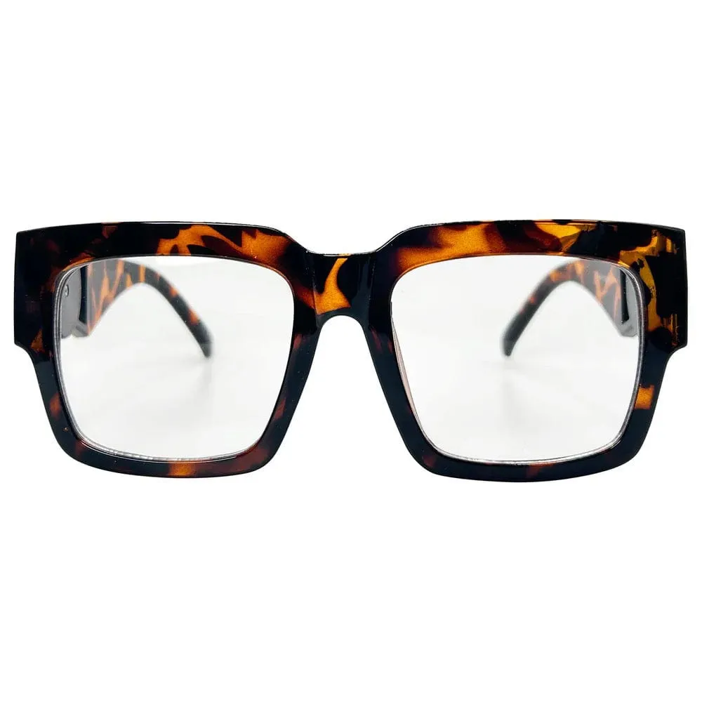 MS.FRIZZLE Clear Chunky Square Glasses sold by Giant Vintage