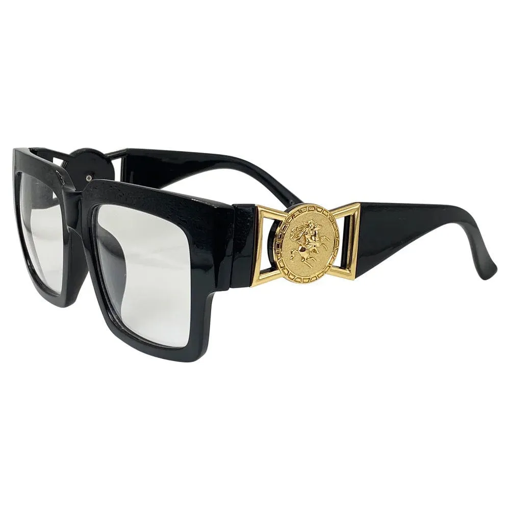 MS.FRIZZLE Clear Chunky Square Glasses sold by Giant Vintage product image thumbnail 5