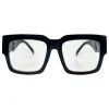 MS.FRIZZLE Clear Chunky Square Glasses sold by Giant Vintage
