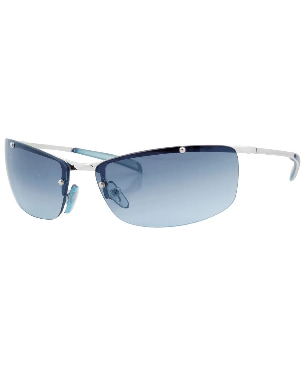 MOZAMBIQUE Midnight Blue Rimless Sunglasses sold by Giant Vintage product image thumbnail 3